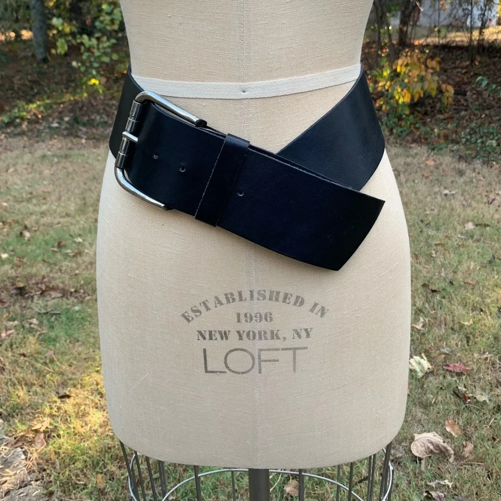 Funky Vintage Leather Oversized Waist Belt